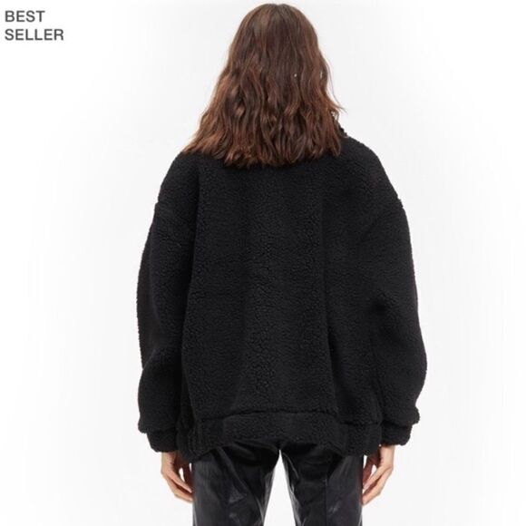 NWT I. Am. Gia Black Sherpa Teddy Oversized Jacket Pixie Coat - Picture 2 of 9